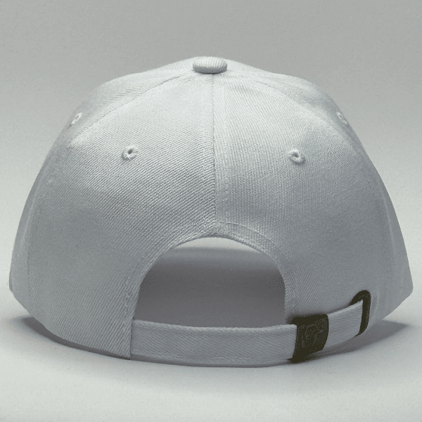 gorro de lona blanco - atras