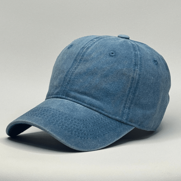 gorro vintage azul lago - costado