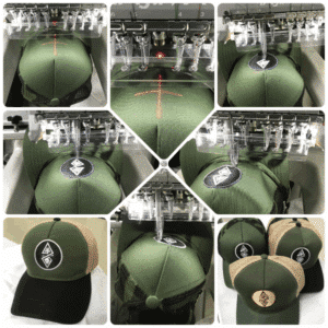 bordado en gorras armadas