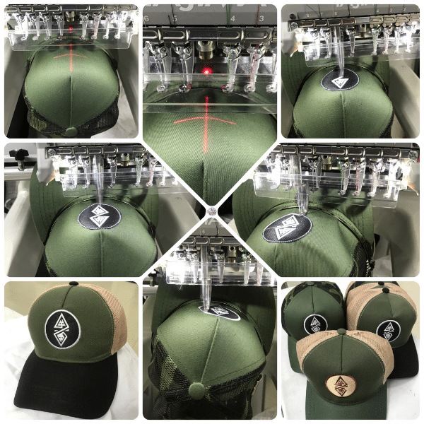 bordado en gorras armadas