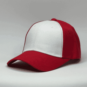 gorro de lona blanco con rojo