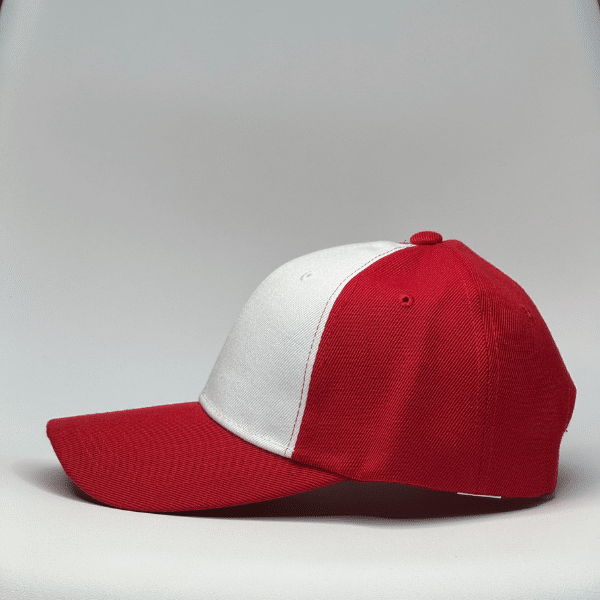 gorro de lona blanco con rojo