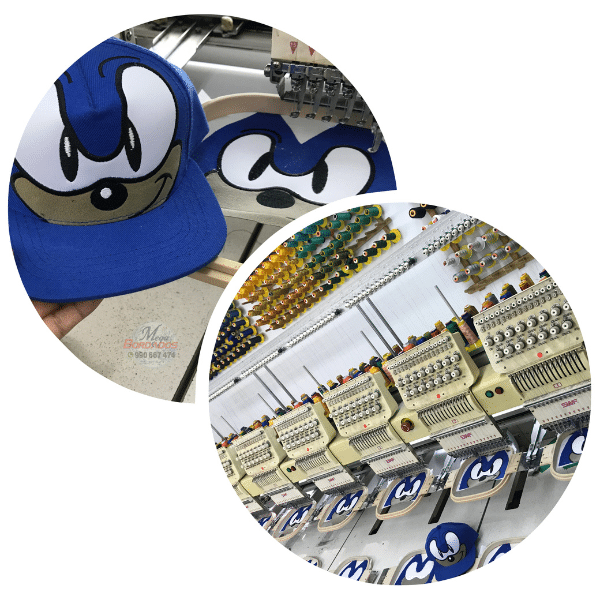 bordado en gorras armadas