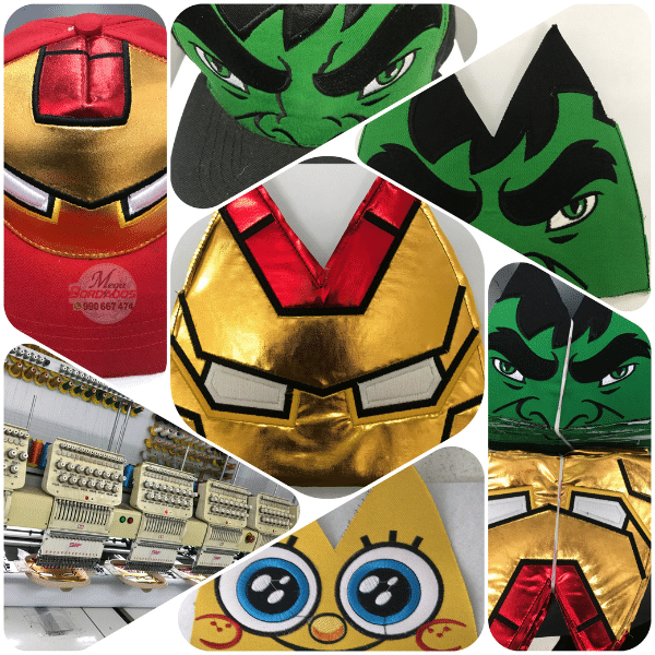 bordado en gorras armadas