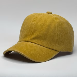 gorro vintage mostaza para niños costado