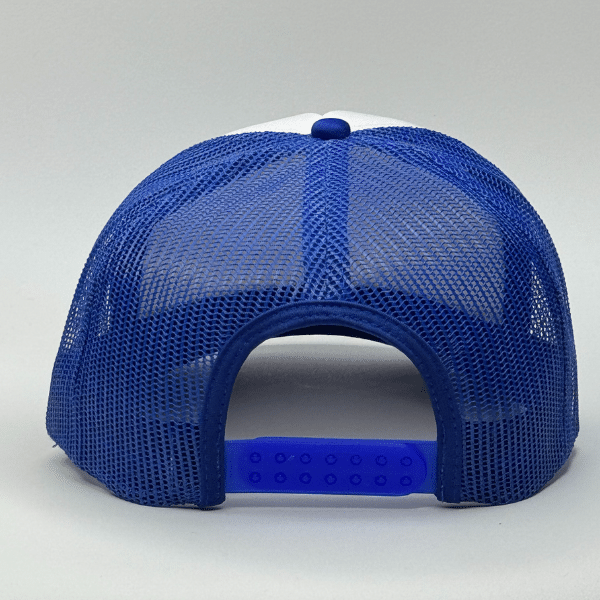 gorro trucker color azulino atras