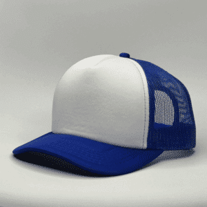 gorro trucker color azulino costado