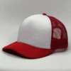gorro trucker color rojo costado