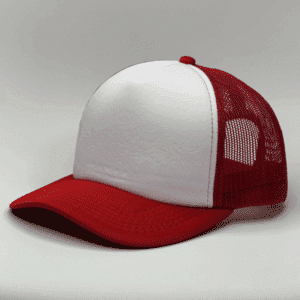gorro trucker color rojo costado