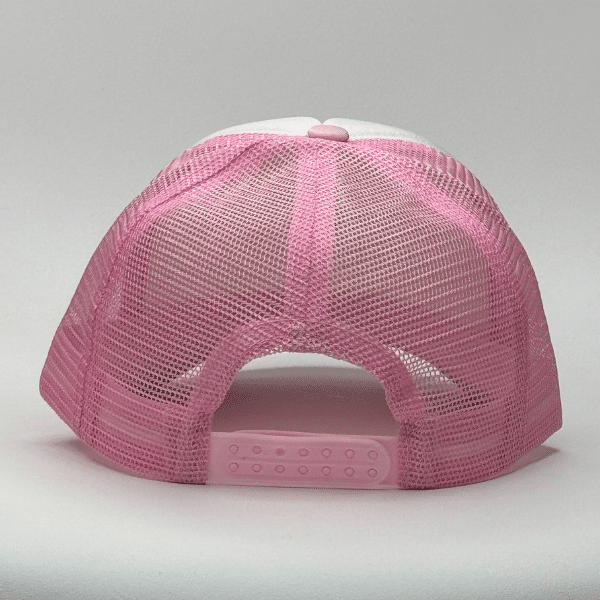 gorro trucker color rosado atras
