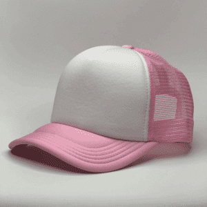 gorro trucker color rosado costado