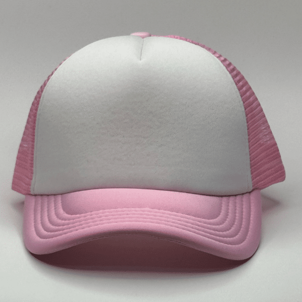 gorro trucker color rosado frente