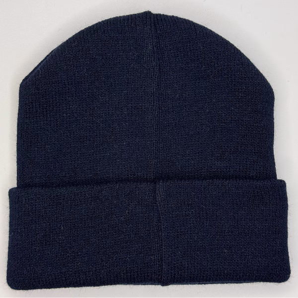 beanie gorro de lana azul para niños atras