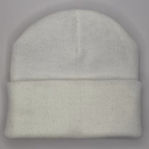 beanie gorro de lana blanco para niños frente