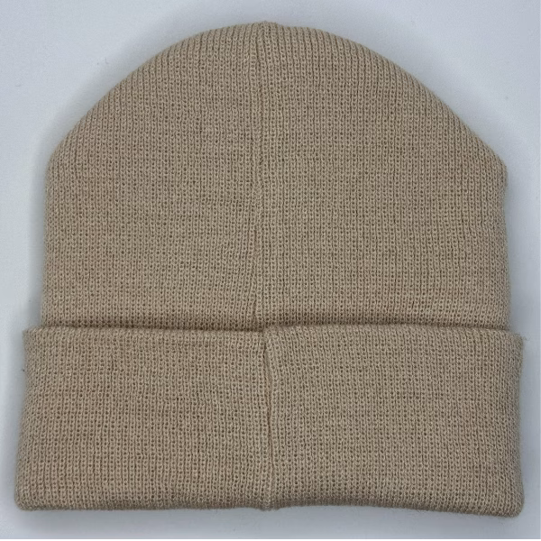 beanie gorro de lana hueso para niños atras