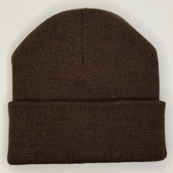 beanie gorro de lana marrón para niños frente