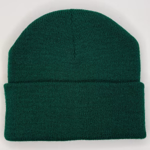 beanie gorro de lana verde botella para niños frente