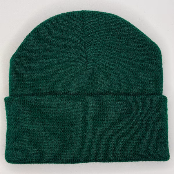 beanie gorro de lana verde botella para niños frente