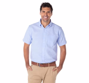 camisa oxford hombre manga corta