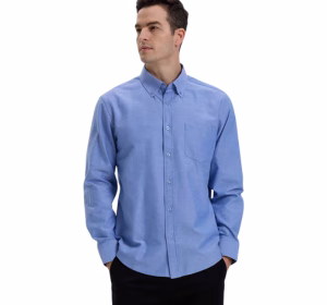 camisa oxford hombre manga larga