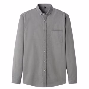 camisa gris oxford para hombre