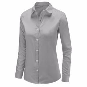 camisa oxford mujer gris