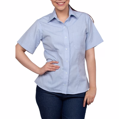 camisa oxford mujer manga corta