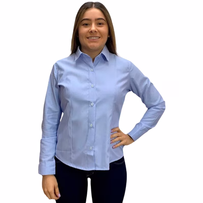camisa oxford mujer manga larga